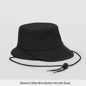 Lululemon blackWide-Brim Bucket Hat with Strap.  NWT